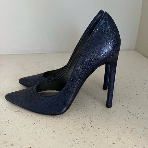 Stuart Weitzman Metallic Blue Stiletto Pumps Women’s Size 7 - Picture 4 of 14